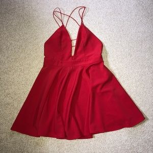 Red Mini A Line Dress